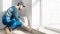 The heating installer ensures the professional replacement of a radiator